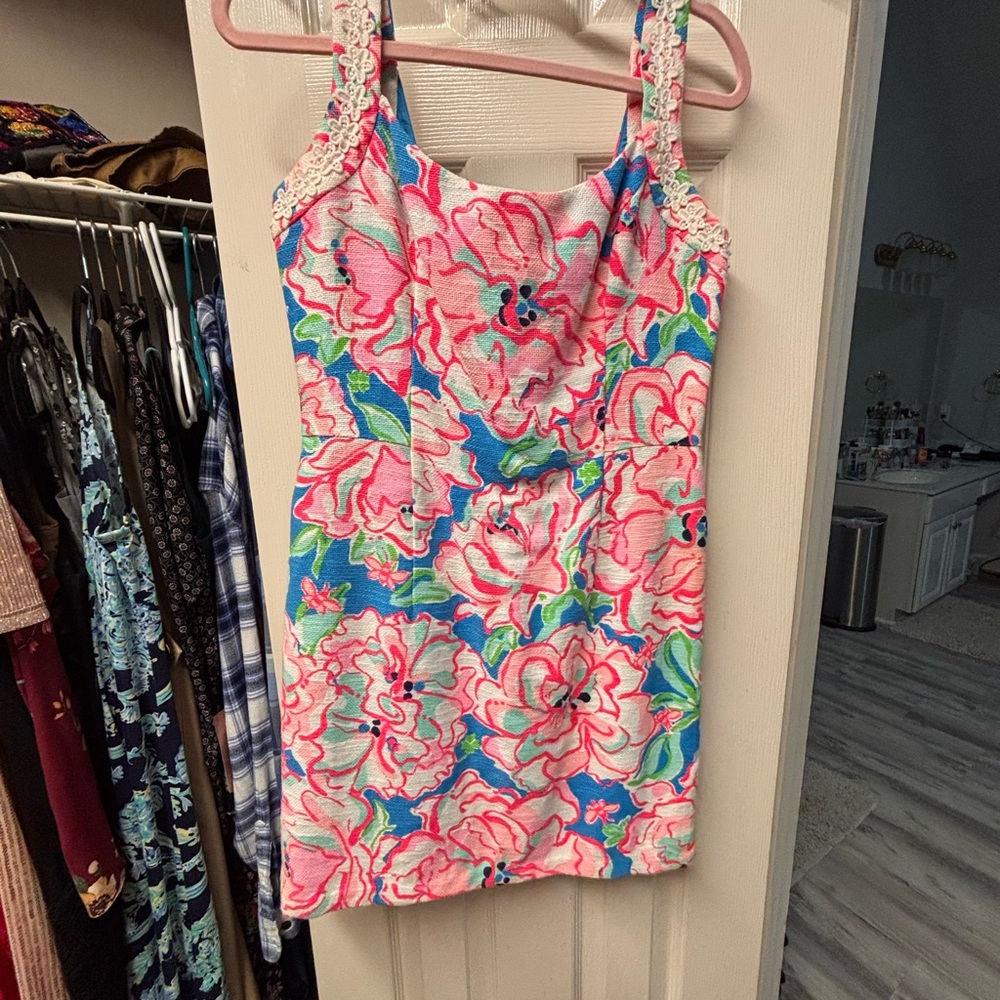 Lilly Pulitzer Blue and Pink Patterned Dress
